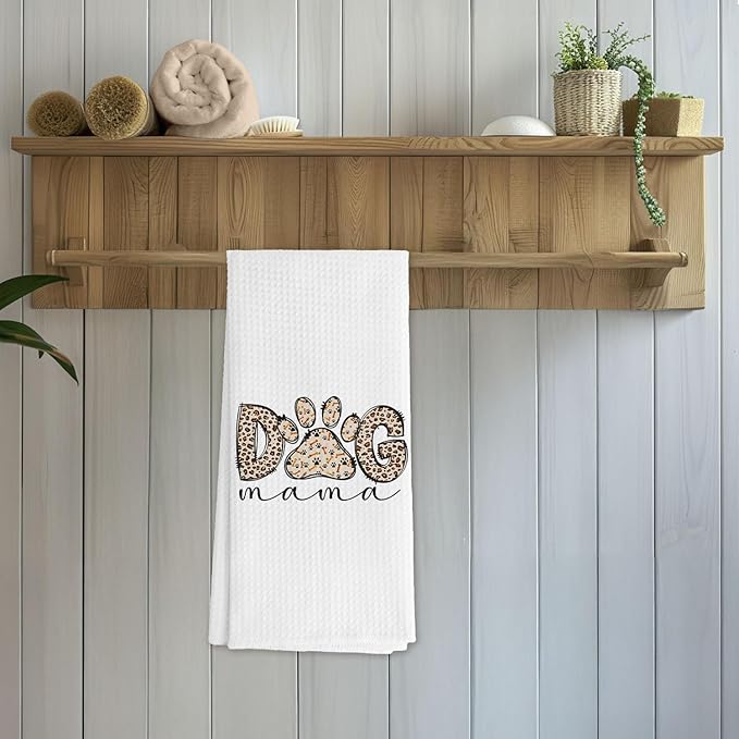 Dog Mama Gifts Kitchen Towels, Dog Mom Gifts for Women Hand Towels for Bathroom Decor, Gift for Dogs Lovers Women Dish Tea Towels for Kitchen Decor, 16x24 Inch