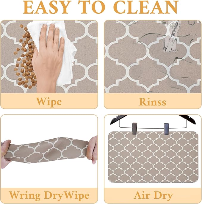 Dog Food Mat for Floors Waterproof Quick Dry Pet Placemat Cat Feeding Bowls Mats for Food and Water, Eco-Friendly Dog Accessories Diatomite Pets Supplies 12" X 20"