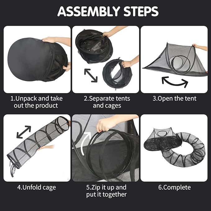 Rest-Eazzzy Outdoor Cat Enclosures, Portable Cat Tent for Outside Enclosure for Indoor Cats, Catio Outdoor Cat Enclosure for Kitty and Small Animals, Cat Playpen with Tunnel, Storage Bag