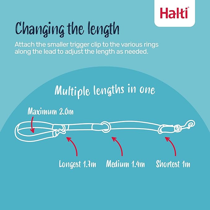Halti Training Leash - Multifunctional Double-Ended Dog Leash, Ideal for Anti-Pulling Dog Training. Lightweight & Durable. Suitable for Small to Medium Dogs & Puppies (Size Small, Burnt Orange, 2m)