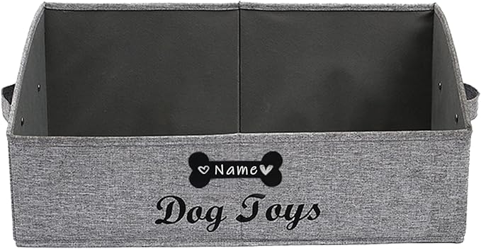 Personalized dog toy basket for dogs shallow baskets in large perfect for dog toy bin for living room playroom closet gift basket home decoration