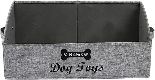 Personalized dog toy basket for dogs shallow baskets in large perfect for dog toy bin for living room playroom closet gift basket home decoration