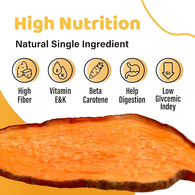iPaw Sweet Potato Chews, Single Ingredient Dog Treats for Vegetarian, All Natural Human Grade Puppy Chew, Rawhide Alternative, Hypoallergenic, Easy to Digest, 2 Packs