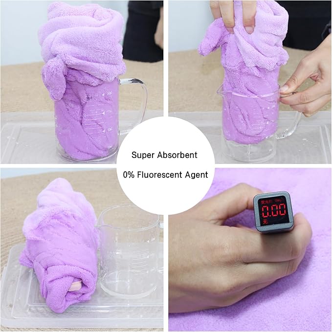 Pet Bathrobe for Dog Cat Absorbently Quick Drying Coat Cute Dogs Bath Towel Hooded Robe Adjustable Collar & Belly Strap for Pool Beach (Purple, Medium)