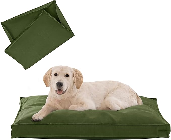 Dog Bed Covers Replacement Washable, Waterproof Dog Bed Cover with Zipper, 36Lx27Wx3H inch Durable Oxford Pet Bed Cover for Outdoor/Indoor Use, Cover Only, Army Green