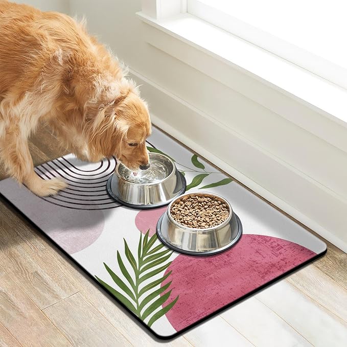 Dog Food Mats for Floors, Absorbent Dog Bowl Mat for Food and Water Dispenser Mat, Quick Dry Cat Food Mat Pet Supplies