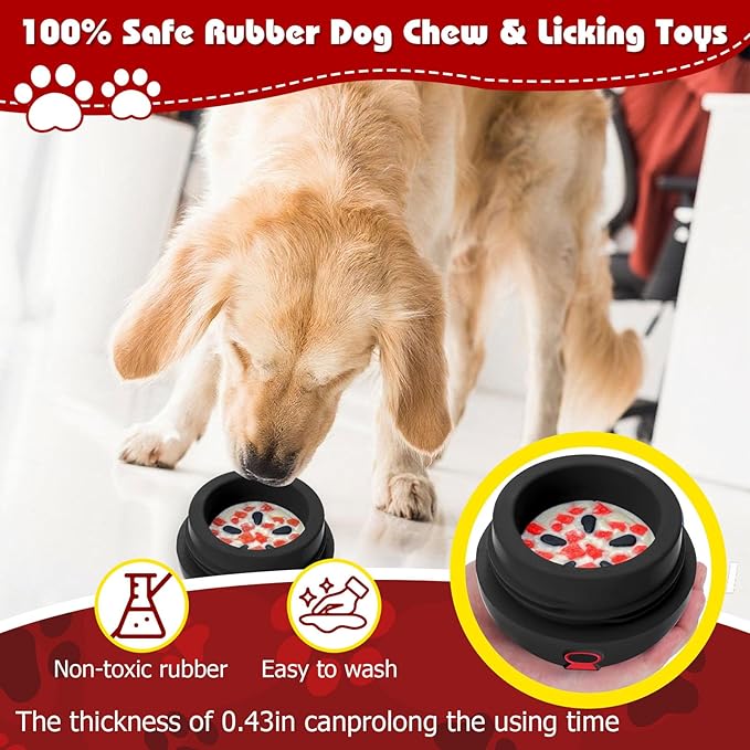 Yipetor 3In1 Treat Dispensing Dog Toys, Heavy Duty Frozen Dog Treat Ball - Slow Feeding Puppy Lick Bowl Tough Chew Toy for Large Medium Dogs to Keep Them Busy/Relief Anxiety/Puzzle Stimulate