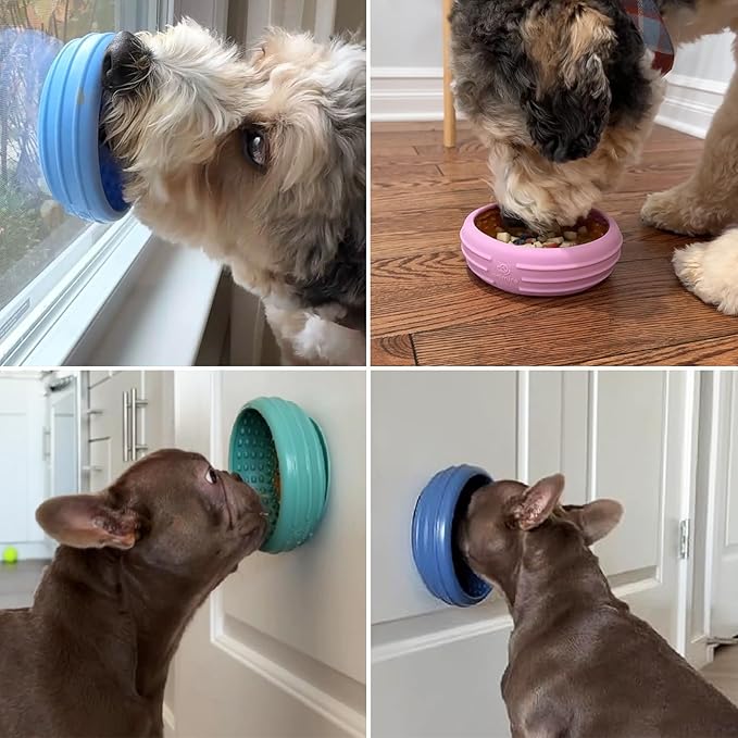 Dog Lick Bowl, Animire Freeze Lick Mat for Dogs, Non-Slip Slow Feeder Licking Bowl Enrichment Treat for Distraction Anxiety Relief, Food Grade Silicone, Dishwasher Safe(Pastel Purple,XL)
