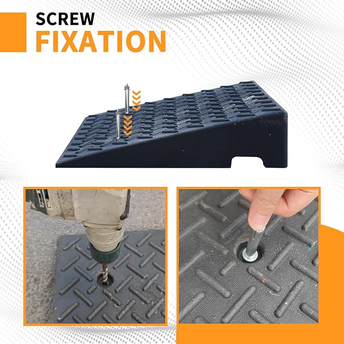 Curb Ramps for Driveway 7.5" Rise Height 2 Pack Heavy Duty Rubber Threshold Ramp, Portable Driveway Ramps for Cars Wheelchairs Motorcycle Scooter Lawn Mower, 7000lbs Load Capacity