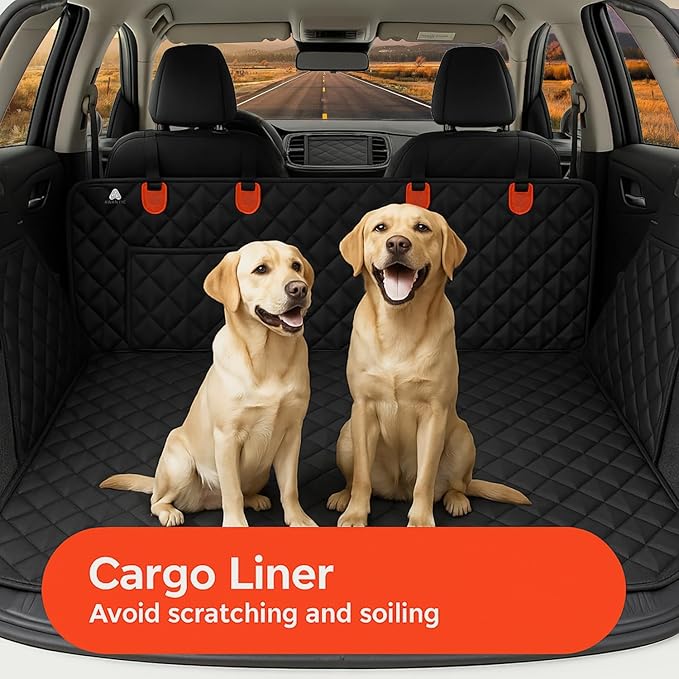 Dog Car Seat Cover Heavy Duty 4 Layer seat Cover hammok 600D, Non-Slip, ScratchProof, Waterproof, Universal Fit for Cars, Trucks & SUVs, Protects Against Spills, Dirt & Damage