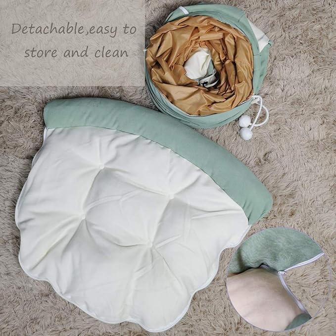 LEFTSTARER 2-in-1 Collapsible Cat Tunnel for Indoor Bed and Hideout - Pet Dog Rabbit Bunny Ferret Tunnel Tubes Toys with Removable Washable Mat, Tower Wheel Stuff
