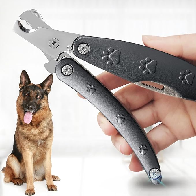 Best Dog Nail Trimmer for Anxiety Sensitive Dog, Silent Sharpest Smoothest Dog Nail Clippers for Thick Nails, Heavy Duty Professional Dog ToeNail Clipper, Build-in Comb & Nail File
