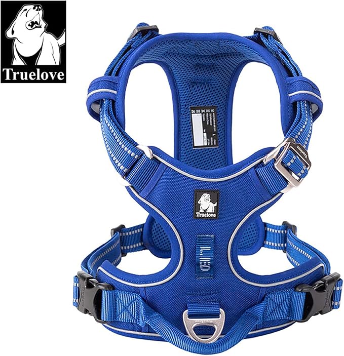 TRUE LOVE Dog Harness No Pull Nylon Reflective Pet Harness Adjustable Comfortable Control Step-in Brilliant Colors Truelove TLH56512 Royal Blue