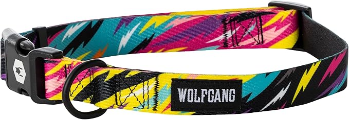 Wolfgang Heavy Duty, Adjustable Dog Collar with Quick Release Nylon Buckle for Walking & Training, FuzzyTails Print, Small