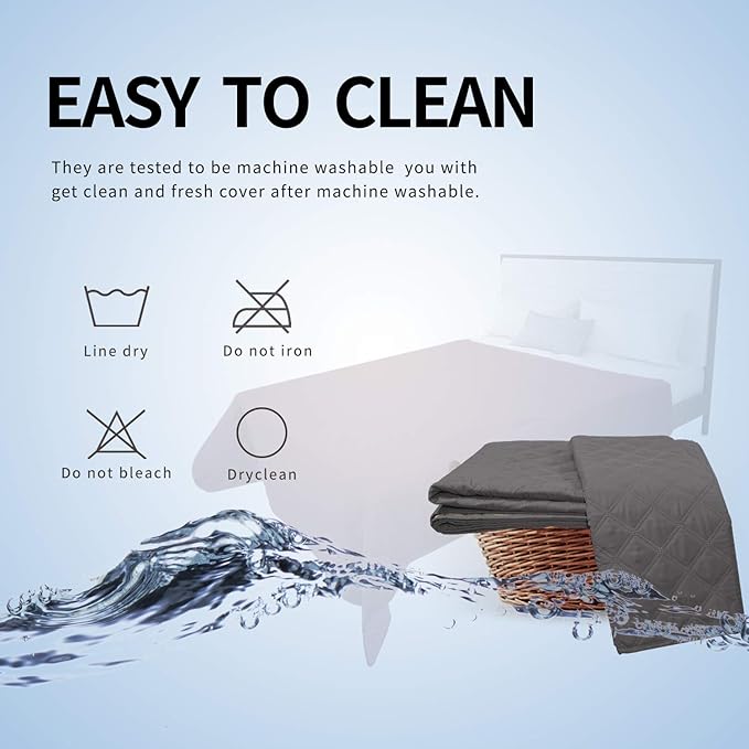 Easy-Going 100% Waterproof Dog Bed Cover, Non-Slip Pet Blanket for Furniture, Washable Couch Cover, Repleasement Sofa Cover (120X82 in,Gray)