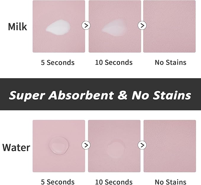 Dog Food Mat - Absorbent Cat Mat for Food and Water, No Stains Pet Feeding Bowl Mat, Easy to Clean Pet Placemats, Quick Dry Dog Water Dispenser Mat for Messy Drinkers | Paw Pink 18"x28"