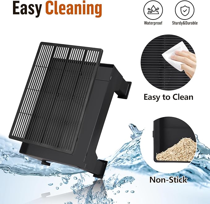Adjustable Cat Litter Box Step Ramp, Elevated Cat Step Stair for Litter Box with Base, Filter Function, Non-Slip, Easy-to-Clean Pet Toilet Ramp Pedal for Kittens, Old Cats (Black)