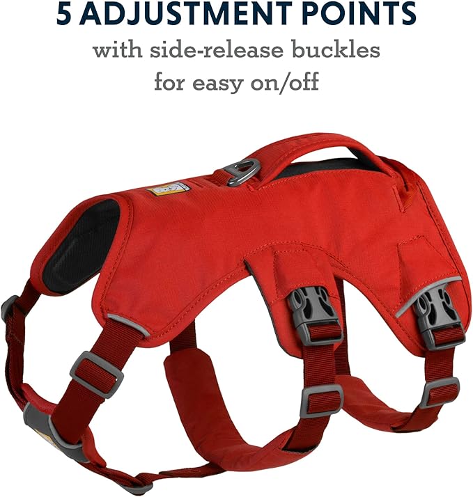 Ruffwear, Web Master, Multi-Use Support Dog Harness, Hiking and Trail Running, Service and Working, Everyday Wear, Red Sumac, Small
