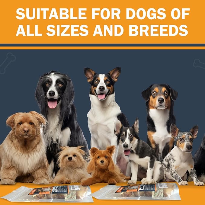 Xuehao Natural Beef Bone Knee Caps，Long Lasting Natural Dog Bones（4 Pack）,for Small, Medium and Large Dogs,Long-Lasting Chews,Protect Your Dog's Teeth