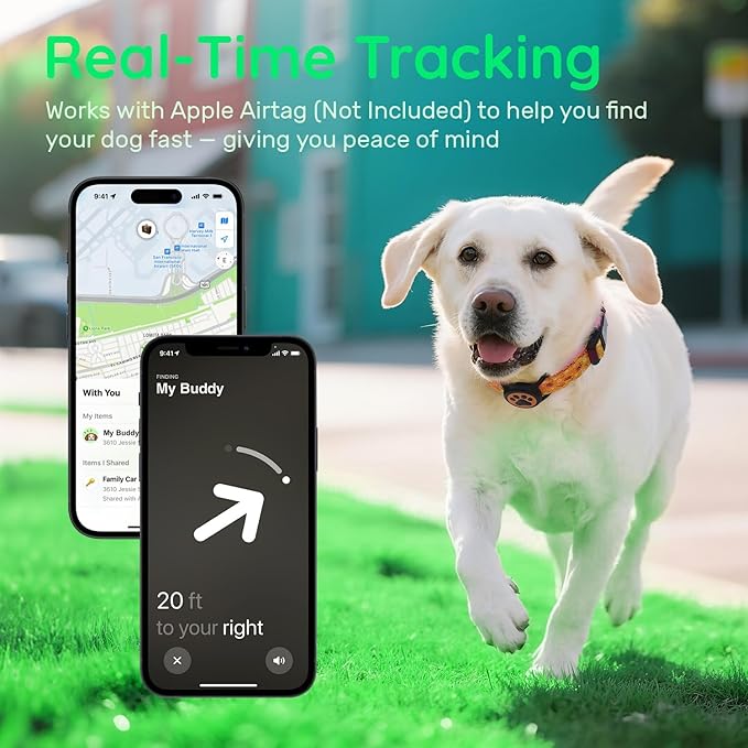 WhoseID Airtag Dog Collar,with Waterproof airtag Holder竊똎riginal Stylish Cute Pattern Design.QR Code ID Buckle竊똂omfortable Soft Cotton for Small Medium Large Dogs