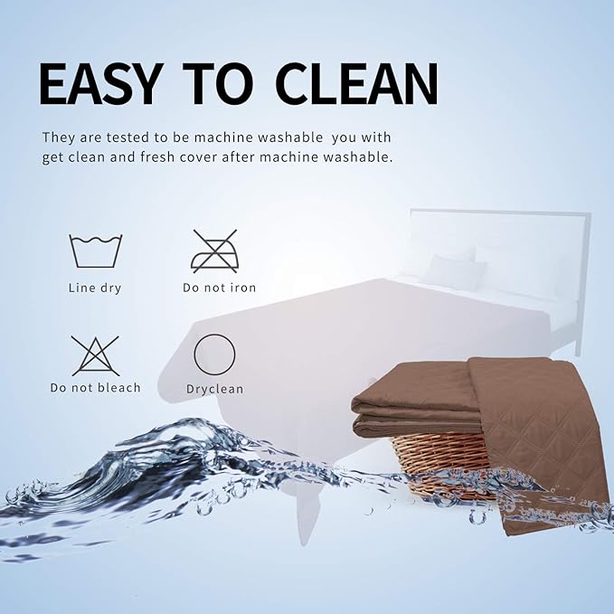 Easy-Going 100% Waterproof Dog Bed Cover, Non-Slip Pet Blanket for Furniture, Washable Couch Cover, Repleasement Sofa Cover (96x82 in,Brown)