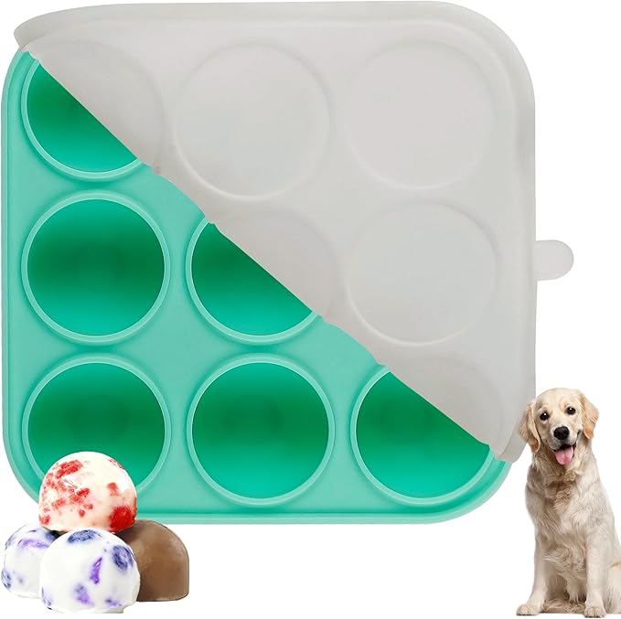 9Cavities Silicone Dog Treat Mold with Lid for Woof Pupsicle & Power Chewer Pupsicle, Frozen Dog Treat Molds for Making Refill Treats, Reusable Treat Tray for The Pupsicle Toy 25-75lbs (Large)