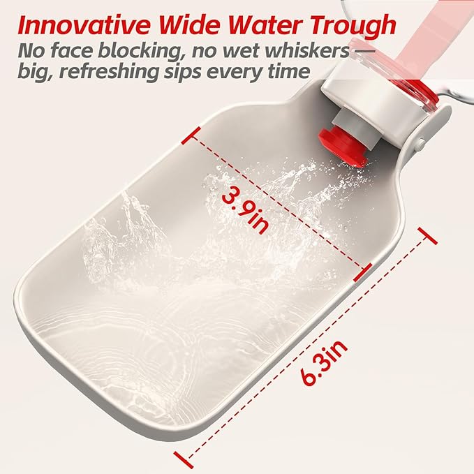 Portable Dog Water Bottle – 19 oz, Exclusive Latest Large Wide-Mouth Folding Design, Durable Handle Strap, Food-Grade Plastic, Ideal for Walking, Hiking & Outdoor Travel（Light brown）