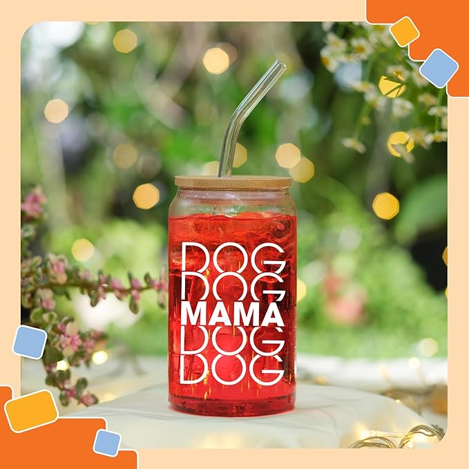NewEleven Easter Gifts For Dog Lovers, Dogs Owners, Dog Moms, Fur Mama - Dog Mom Gifts For Women - Cute Funny Gift For Women, Best Friend, Girlfriend - 16 Oz Coffee Glass