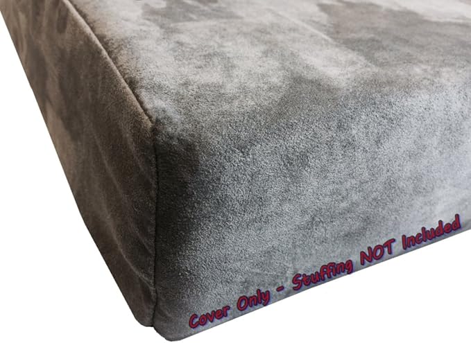 Dogbed4less DIY Pet Bed Pillow Grey Microsuede Duvet Cover and Waterproof Internal case for XL Dog at 55X47X4 Inch - Covers only