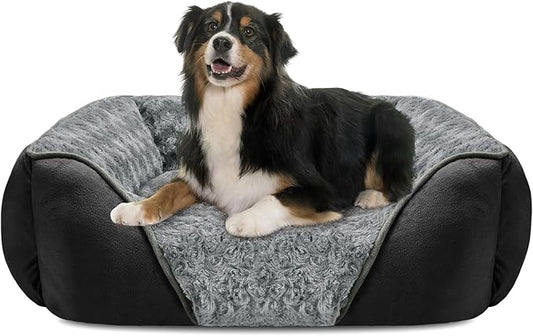 INVENHO X-Large Dog Bed Rectangle Washable Orthopedic Soft Calming Sleeping Durable Pet Cuddler with Anti-Slip Bottom