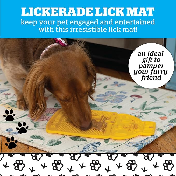 BigMouth Inc Lickerade Lick Mat for Pets - Non-Slip Durable Dog and Cat Pad - Perfect for Anxious Pets and Distraction During Grooming or Bathing