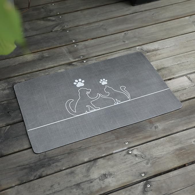 Le courant Dog Bowl Mats, Cat Feeding Mat, Non-Slip Super Absorbent,No Stains Quick Dry Dog Water Dispenser.for Messy Drinkers.Easy Clean.Dog & Cat