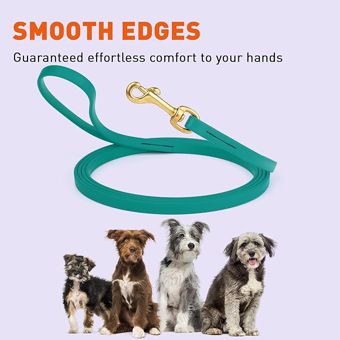 Viper Biothane K9 Working Dog Leash Waterproof Lead for Tracking Training Schutzhund Odor-Proof Long Line with Solid Brass Snap for Puppy Medium and Large Dogs, 20ft Blue Aqua