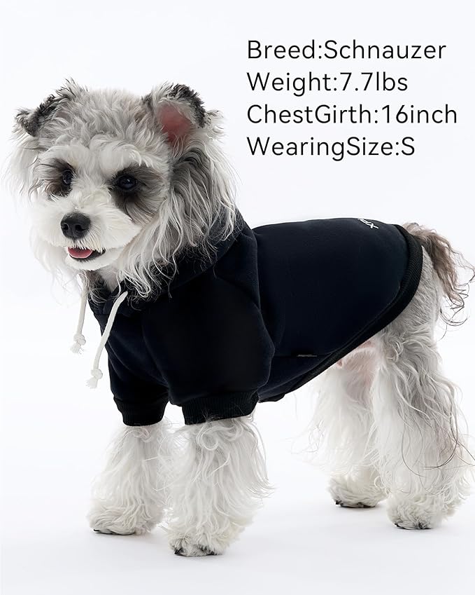 XPUDAC Matching Hoodie for Dogs and Humans Fleece Sweatshirt Soft Warm Pet Hoodie Sweater for Large Small Medium Dog and Owner Matching Clothes Cold Weather, Black, Small