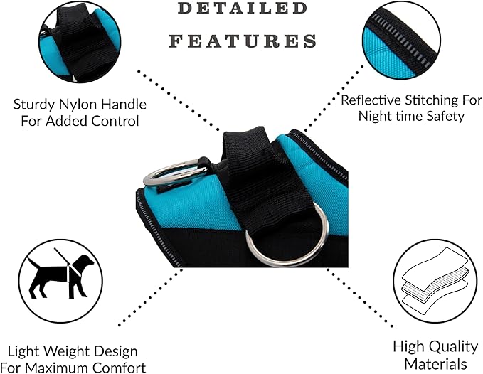 ShawnCo Essential Dog Harness, No-Pull Pet Vest with 3 Leash Clips, No Choke, Reflective, Adjustable and Padded, for Easy Walking and Training for Small, Medium and Large Dogs (Dark Camo, L)