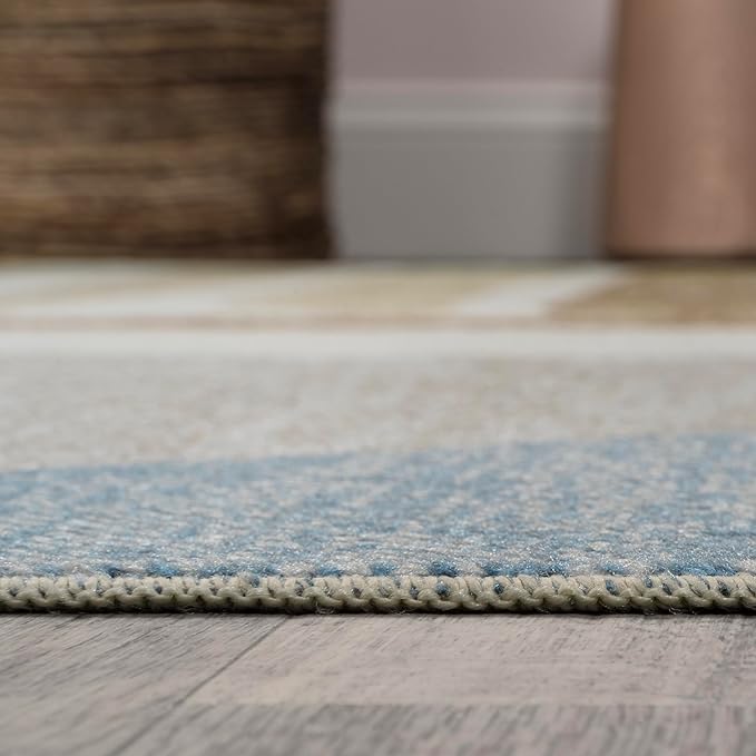 JONATHAN Y Machine Washable Cream/Multi Runner Rug 2X8 ft, Algae Abstract Glam Botanical for Living Room, Bedroom, Kitchen, Office, Easy-Cleaning, High Traffic, Pet-Friendly, Non-Shedding WSH301A-28