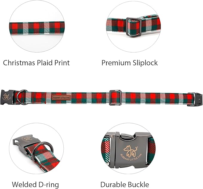 Elegant little tail Dog Collar, Christmas Gingerbread Man Print Pink Pet Collar Cute Dog Collars Male or Female Pet Gift Adjustable Dog Collar for Medium Dogs