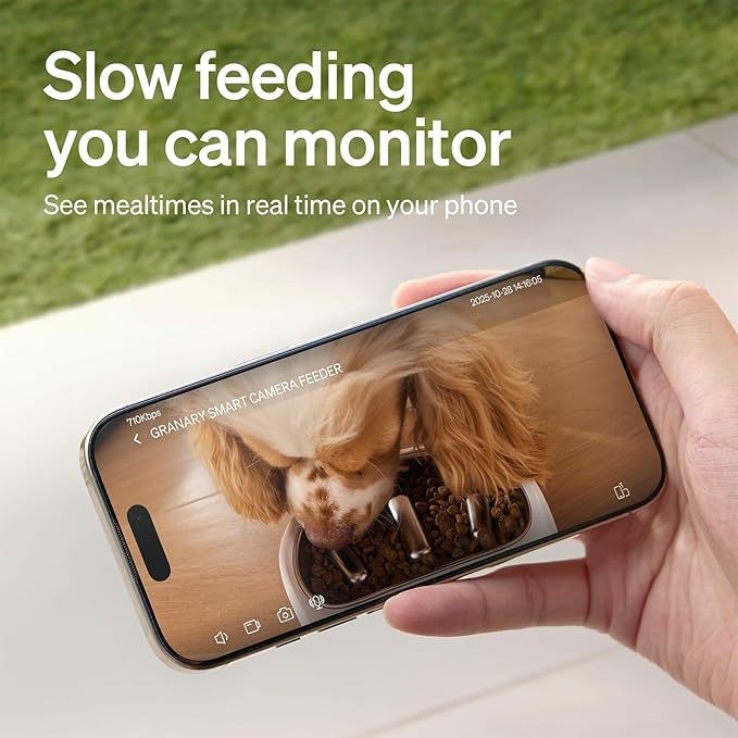 PETLIBRO Automatic Cat Feeder with Camera, Auto Pet Food Dispenser Slow Feeder Dog Bowl 1080P HD Video with Night Vision 5G WiFi Pet Feeder with 2-Way Audio, Stainless Steel Slow Food Tray