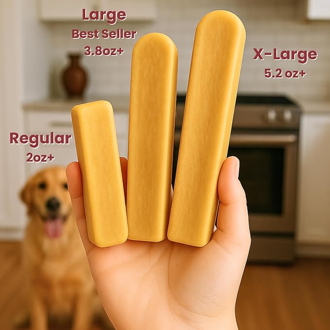 Majestic Pet Himalayan All-Natural Yak Style Cheese Dog Chews Made with 100% Cows Milk- Long Lasting Dental Chew for Dogs - Healthy Pet Treats (Cognitive Support & Vitality, Large, 1 Pack)