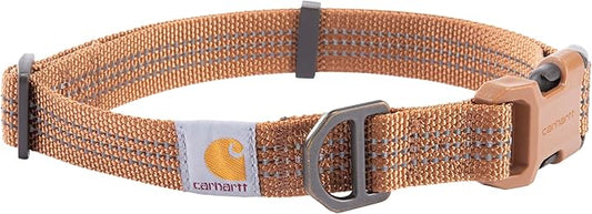 Carhartt Nylon Webbing Dog Collar, Fully Adjustable W/Durable Side Release Buckle, Carhartt Brown, Medium