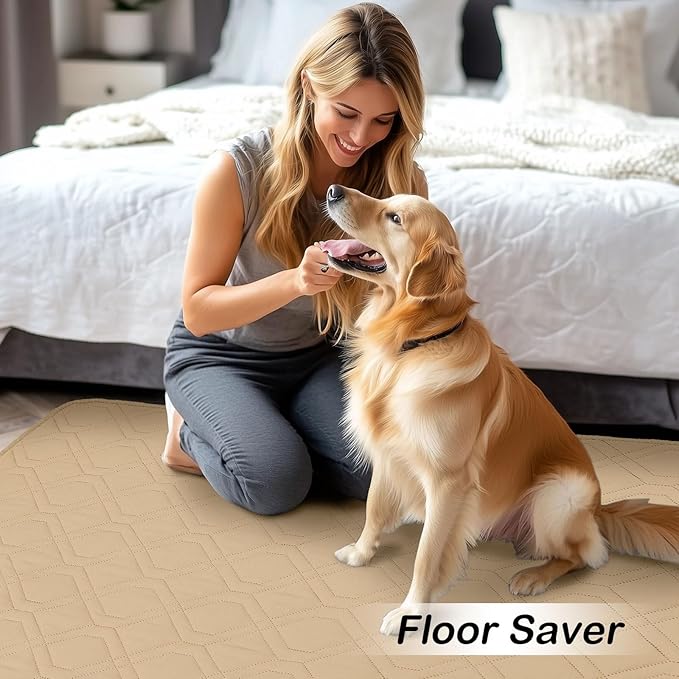 hyha Waterproof Dog Bed Blanket, Soft Pet Blankets, Waterproof Couch Cover for Dogs, Reversible Sofa Covers Washable for Furniture (68x82 Inch, Camel/Beige)