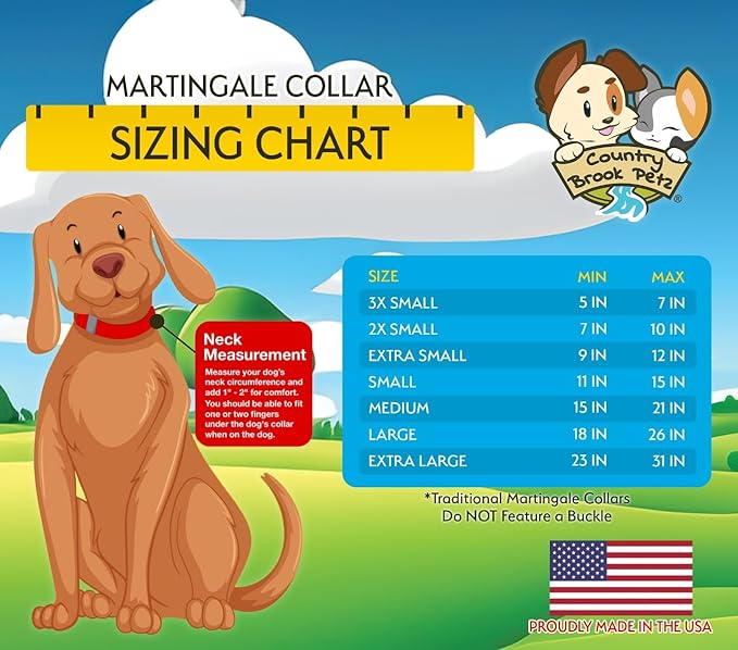 Country Brook Petz - Martingale Dog Collar - Heavy-Duty Training Collar with No Buckle - Service Dog Collar for All Pups - 10+ Warm Colors (Brown, 1 Inch, Medium)
