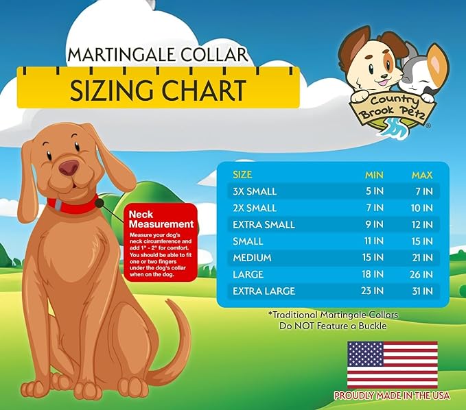 Country Brook Petz - Martingale Dog Collar - Heavy-Duty Training Collar with No Buckle - Service Dog Collar for All Pups - 10+ Warm Colors (Copper Gold, 3/8 Inch, 2XS)