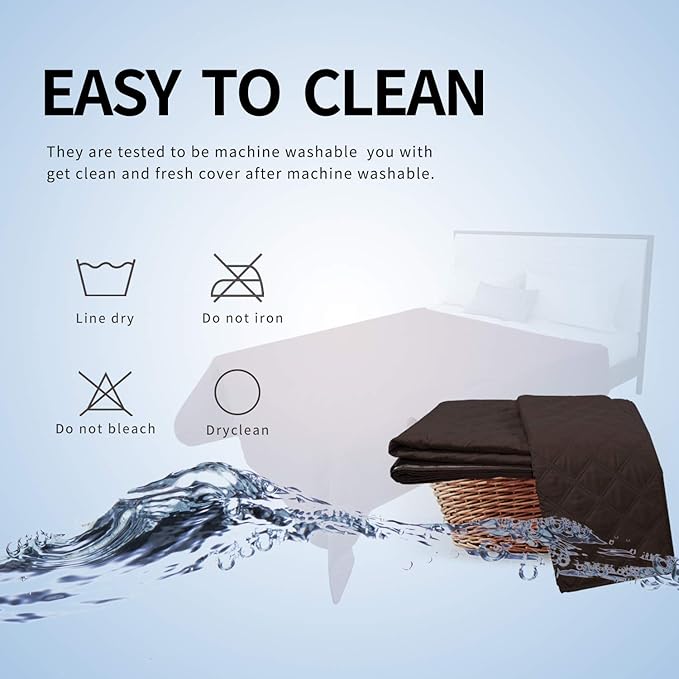 Easy-Going 100% Waterproof Dog Bed Cover, Non-Slip Pet Blanket for Furniture, Washable Couch Cover, Repleasement Sofa Cover (120X82 in,Chocolate)