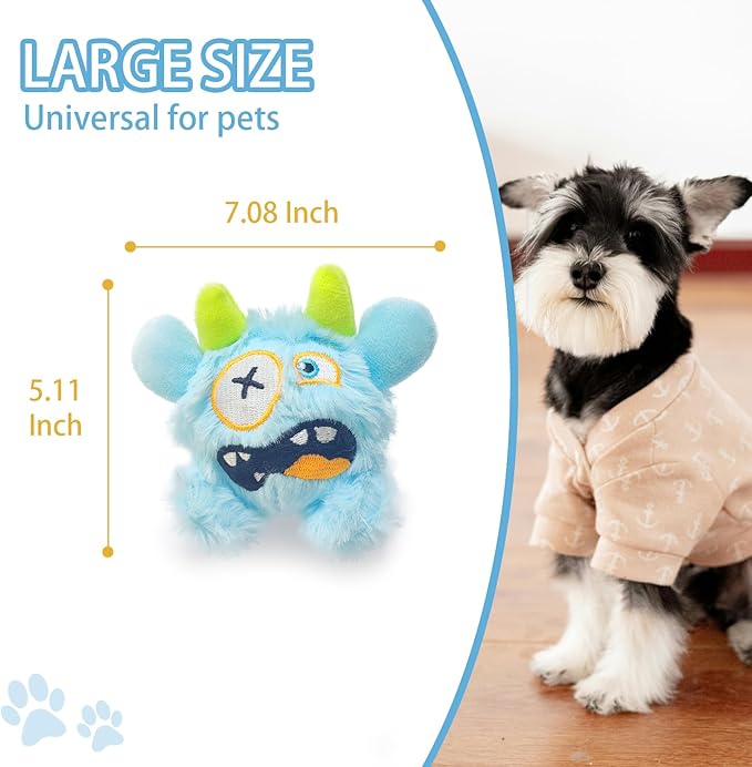 Squeaky Plush Pet Toy Ball, Dental Care, Skin-Friendly and Soft and Relieve Stress,Dog Training Interactive Pet Cute Plush Fashionable Toy Ball (Sky Blue,Large)