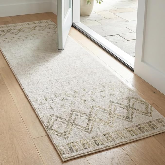 Muddy Mat짰 Tribal 3ft x 7ft Washable Area Rugs for Living Room, Bedroom & Dining Room ??Modern Soft Low Pile Non Slip Carpet ??Pet Friendly Waterproof Foldable Rugs for Home