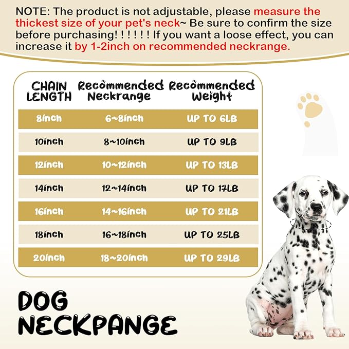 LEIFIDE Dog Chain Collar Diamond Link Puppy Collar 12 mm Wide Dog Necklace Metal Cat Chain Pet Crystal Necklace Jewelry Accessories for Small Medium Large Pet(8 Inch,Gold, AB Color)