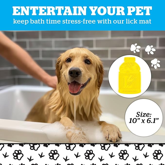 BigMouth Inc Lickerade Lick Mat for Pets - Non-Slip Durable Dog and Cat Pad - Perfect for Anxious Pets and Distraction During Grooming or Bathing