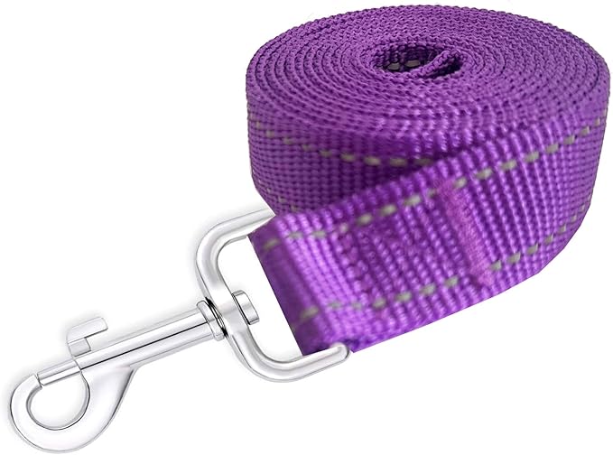 Reflective Dog Leash 7Ft /8 Feet Long, 1 Inch Wide, for Small and Medium Dogs