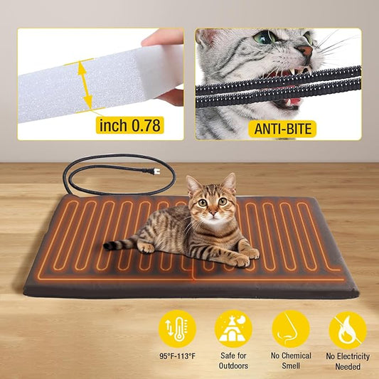 Aivituvin Outdoor Cat House with Insulated Liner Large Heated Feral Cats Shelter for Winter Weatherproof Cat Enclosure Kitty Condo